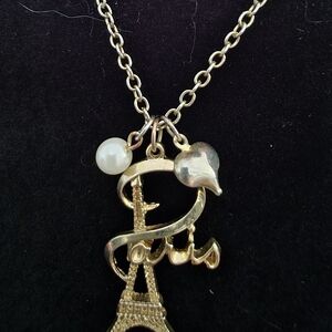 Chic Gold Paris Heart Necklace